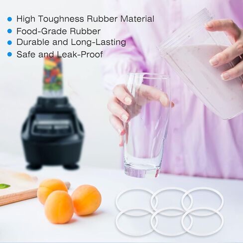 Prokitchen 6PCS Blender Sealing Gasket for Ninja Blender Replacement Parts, 3.2 Inch Rubber Gaskets Seal O-Ring for 6 Fins Blender Blade Attachments for Ninja BL770 1500w BL660 1100w BL780 BL771 30 in Saudi Arabia