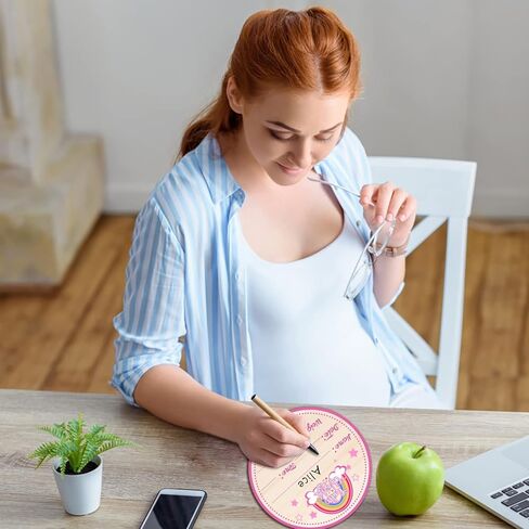 لافتة إعلان خشبية للطفل، لافتة Hello World لحديثي الولادة، لافتة إعلان ميلاد للمستشفى، علامة إعلان اسم الطفل، إعلان ميلاد الطفل، لاسم الطفل وتفاصيل الولادة، 6 بوصات قوس قزح وردي in Kuwait