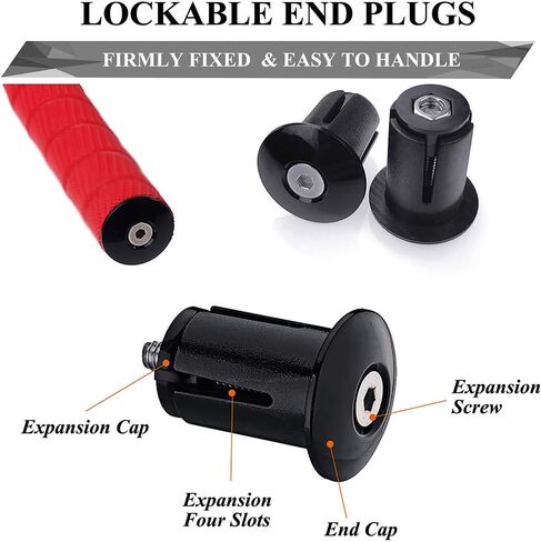 KINGOU Bike Handlebar Tapes PU Grippy Bicycle Bar Tape Wraps with Adhesives, End Plugs and Finishing Tapes,Black in Saudi Arabia