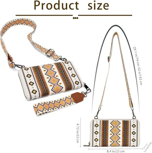 ERWUBA Wristlet Western Wallet Boho Aztec Credit Card Holder purse Clutch bag Shoulder bag for Women in Saudi Arabia