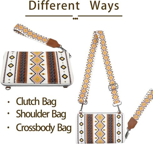 ERWUBA Wristlet Western Wallet Boho Aztec Credit Card Holder purse Clutch bag Shoulder bag for Women in Saudi Arabia