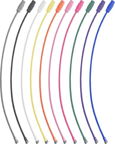 20 Pcs Metal Wire Keychains,6" Wire Key Rings Kit,304 Stainless Steel 1.5mm Colored Coated Keychain Cable Loops Connecter for Luggage ID Tags in Saudi Arabia