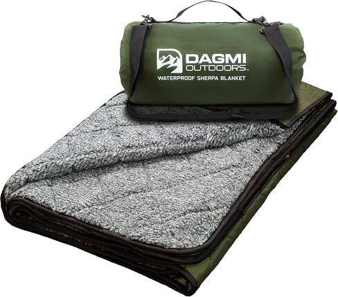 بطانية Dagmi Outdoors Sherpa مقاومة للماء للاستخدام الخارجي. ملعب شيربا الكبير وبطانيات التخييم للطقس البارد. مثالية للنزهة والحفلات الموسيقية والعشب والسيارة والقارب. مقاوم للرياح، دافئ جدًا، يمكن غسله في الغسالة. in Kuwait