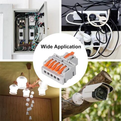 AITRIP 10Pcs Lever Wire Connectors, DIY Mini Quick Terminal Block Compact Splice Electrical Connectors, 1 in 4 Out 24-12 AWG in Saudi Arabia