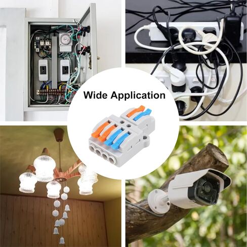 AITRIP 10Pcs Lever Wire Connectors, DIY Mini Quick Terminal Block Compact Splice Electrical Connectors, 1 in 4 Out 24-12 AWG in Saudi Arabia