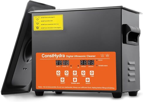 منظف ​​بالموجات فوق الصوتية ConstHydra مع ديغا ووضع لطيف، آلة تنظيف المجوهرات بالموجات فوق الصوتية بقدرة 120 وات 3 لتر مع مؤقت رقمي وسخان، منظف احترافي بالموجات فوق الصوتية للتوكيل والأجزاء المعدنية وأدوات المختبر in Kuwait