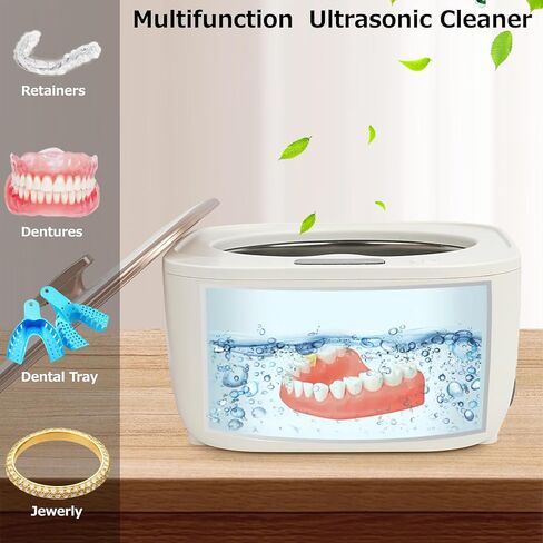 Ultrasonic Jewelry Cleaner, VIPITH Ultrasonic Retainer Cleaner Machine 48kHz Portable UV Cleaner Machine for Dentures, Aligner, Braces, Toothbrush Heads, Ring, Wacth Bands in Kuwait