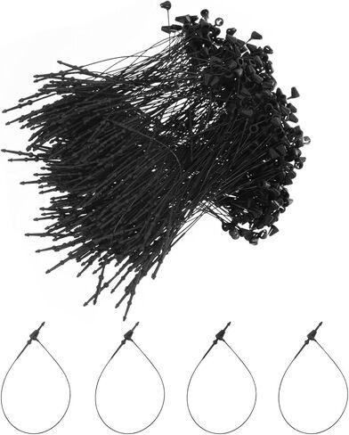 MECCANIXITY 5000pcs Plastic Tag Ties Fastener 4 Inch Security Loop Tie Pins Hang Tags Snap Lock for Clothing Price Tag Shoes Snap Lock Luggage Label, Black in Saudi Arabia