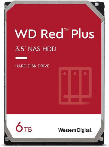 Western Digital 6TB WD Red Plus NAS Internal Hard Drive HDD - 5400 RPM, SATA 6 Gb/s, CMR, 256 MB Cache, 3.5" -WD60EFPX (Renewed) in Saudi Arabia