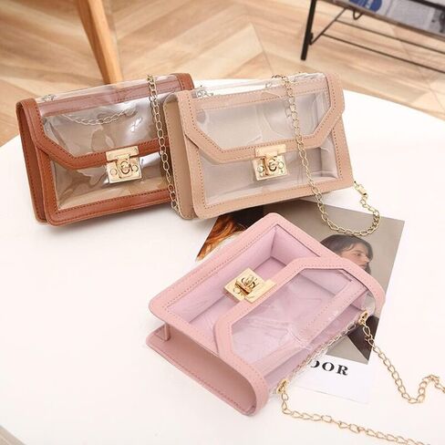 حقيبة شفافة معتمدة من UEOE، محفظة شفافة للنساء، حقيبة كروس شفافة للحفلات والمناسبات الرياضية in Kuwait