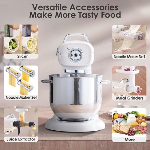 8.4QT Commercial Stand Mixer 800W with Aluminum Die Casting Meets the Standard of NSF/ANSI 8-2023, Mixers Kitchen Electric Stand Mixer with Stainless Steel 8L Bowl, Dough Hook, Whisk and Beater in Kuwait