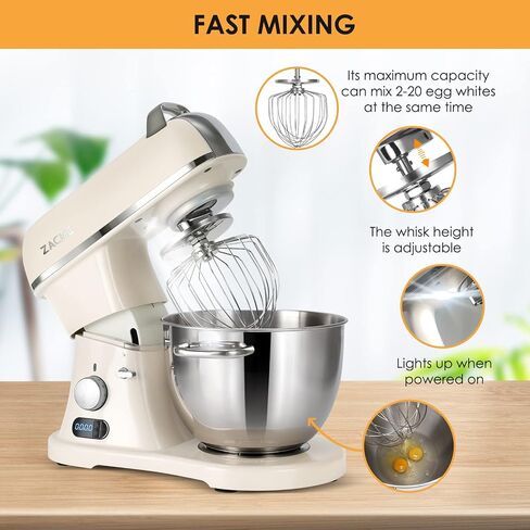 8.4QT Commercial Stand Mixer 800W with Aluminum Die Casting Meets the Standard of NSF/ANSI 8-2023, Mixers Kitchen Electric Stand Mixer with Stainless Steel 8L Bowl, Dough Hook, Whisk and Beater in Kuwait