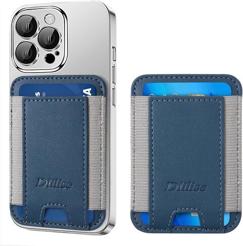 Phone Wallet Stick on, Holds 7 Cards, Leather Phone Card Holder,Adhesive Cell Phone Pocket for Back of Phone,Sticky Credit Card Holder for Phone Case,Compatible with iPhone and Most Smartphones(Blue) in Saudi Arabia
