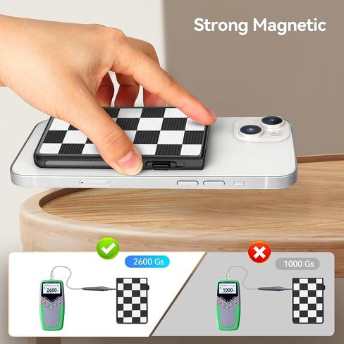 حامل بطاقة هاتف SHANSHUI، محفظة هاتف رفيعة مغناطيسية قوية لحامل بطاقة الائتمان بزر ضغط Magsafe وصول سريع متوافق مع iPhone 15/14/13/12 Mini/Plus/Pro/Pro Max، حافظة Mag-Safe in Kuwait