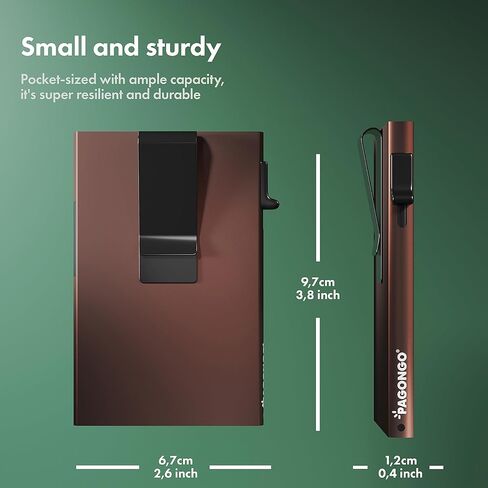 محفظة PAGONGO Magsafe، محفظة Mag Safe مغناطيسية بسيطة، حامل بطاقة ائتمان منبثق مع مشبك نقدي، محفظة Apple Magsafe، محفظة Iphone، محفظة مغناطيسية Iphone، مع حلقة مغناطيسية بنية in Kuwait