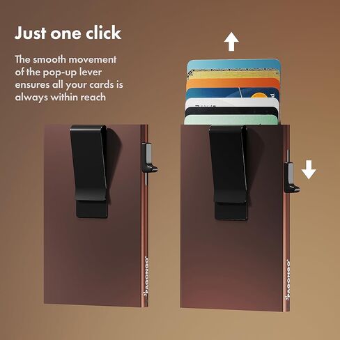 محفظة PAGONGO Magsafe، محفظة Mag Safe مغناطيسية بسيطة، حامل بطاقة ائتمان منبثق مع مشبك نقدي، محفظة Apple Magsafe، محفظة Iphone، محفظة مغناطيسية Iphone، مع حلقة مغناطيسية بنية in Kuwait