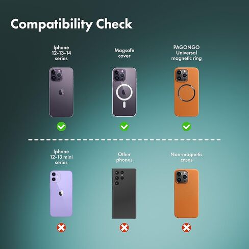 محفظة PAGONGO Magsafe، محفظة Mag Safe مغناطيسية بسيطة، حامل بطاقة ائتمان منبثق مع مشبك نقدي، محفظة Apple Magsafe، محفظة Iphone، محفظة مغناطيسية Iphone، مع حلقة مغناطيسية بنية in Kuwait