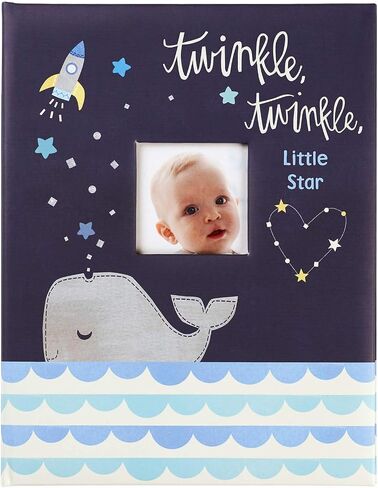 C.R. Gibson ''Twinkle Twinkle Little Star'' Blue Baby Memory Book for Boys, 48 Pages, 9.1'' x 11.5'' in Saudi Arabia