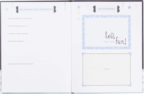 C.R. Gibson ''Twinkle Twinkle Little Star'' Blue Baby Memory Book for Boys, 48 Pages, 9.1'' x 11.5'' in Saudi Arabia