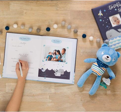 C.R. Gibson ''Twinkle Twinkle Little Star'' Blue Baby Memory Book for Boys, 48 Pages, 9.1'' x 11.5'' in Saudi Arabia