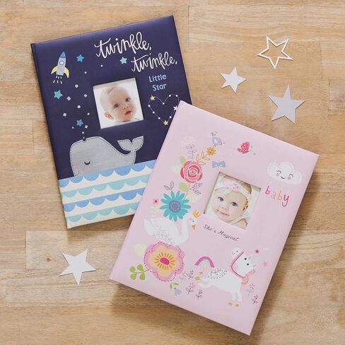 C.R. Gibson ''Twinkle Twinkle Little Star'' Blue Baby Memory Book for Boys, 48 Pages, 9.1'' x 11.5'' in Saudi Arabia