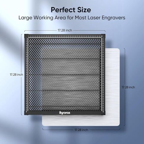 طاولة عمل على شكل قرص العسل مقاس 445 × 445 مم (17.5 بوصة × 17.5 بوصة) منطقة عمل (400 × 400 مم) سرير على شكل قرص العسل مزود بلوحة ألومنيوم للنقش وتبديد سريع للحرارة وحماية سطح المكتب in Kuwait