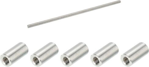 MECCANIXITY M6 x 250mm 304 Stainless Steel Fully Threaded Rod W 5Pcs M6 x 20mm Round Stud Nuts in Saudi Arabia