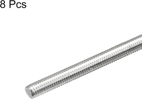 MECCANIXITY قضيب ملولب بالكامل M5 x 300 مم 0.8 مم درجة الخيط 304 من الفولاذ المقاوم للصدأ اليد اليمنى قضبان ملولبة شريط ترصيع 8 عبوات in Kuwait