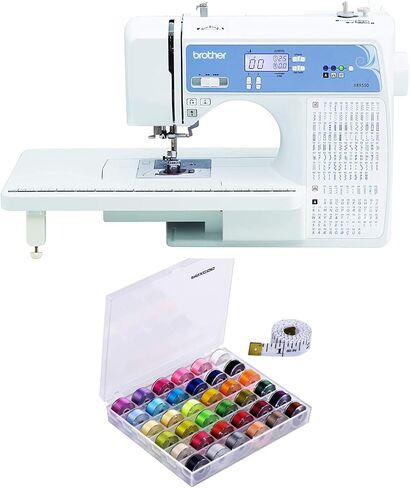 Brother XR9550 Sewing and Quilting Machine (White) Bundle with 36-Piece Bobbins and Sewing Threads with Case (2 Items) in Saudi Arabia
