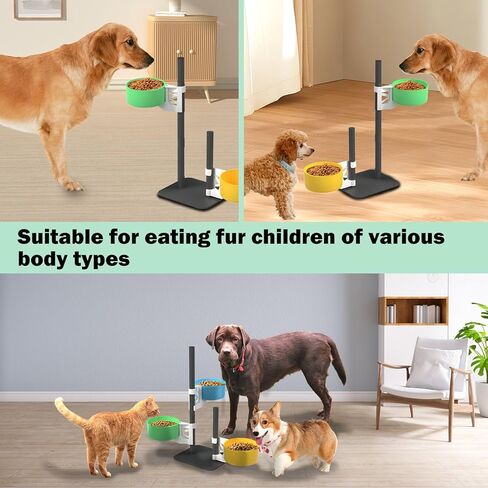 Elevated Dog Bowls,20 in Raised Dog Bowl,with 3 Thick 35 oz Dog Bowls,360°Swivel Dog Bowl Stand,Dog Bowls Large Sized Dog,Non Tilting,Non Slip of Pets。 in Saudi Arabia