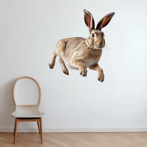 Cute Floating Rabbit Funny Wall Sticker For Playroom Decor, Boys Room, Living Room, Nursery, Girls Room, Sticker (18 inch) in Saudi Arabia