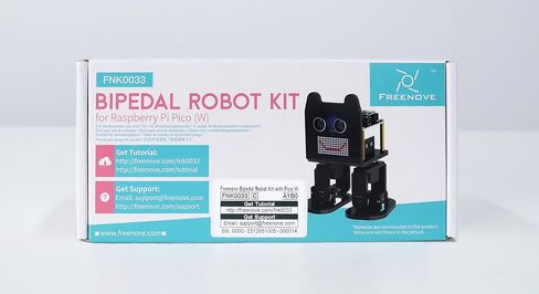 مجموعة روبوت Freenove ذات قدمين لـ Raspberry Pi Pico W (متضمنة) (متوافقة مع Arduino IDE)، تعبيرات مصفوفة LED، تجنب العوائق، أضواء ملونة، طنان، مكبر صوت، تطبيق in Kuwait