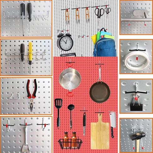 Daanxw 148PCS Pegboard Accessories Organizer Kit, Pegboard Bins, Pegboard Set for Tools, 1/8 and 1/4 inch Pegboard Hooks Assortment, Pegboard Bins, Metal Hooks for Hanging Storage (Blue) in Saudi Arabia