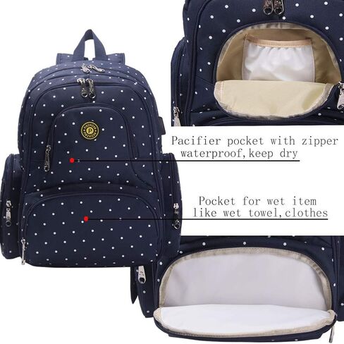Generic Diaper Bag Backpack, Baby Essentials Bag with Insulated Pockets Stroller Straps, Multifunctional Large Capacity Diaper Bags for Baby Girl Boy, Waterproof Baby Bag Backpack for Mom Travel in Saudi Arabia