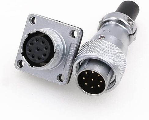 Eonvic WS16 9 Pin Aviation Connector Waterproof Plug Male Female Square Socket Metal Threaded Signal LED Industrial Equipment in Saudi Arabia