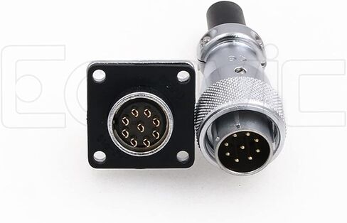 Eonvic WS16 9 Pin Aviation Connector Waterproof Plug Male Female Square Socket Metal Threaded Signal LED Industrial Equipment in Saudi Arabia
