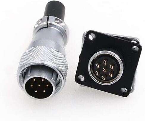 Eonvic WS16 9 Pin Aviation Connector Waterproof Plug Male Female Square Socket Metal Threaded Signal LED Industrial Equipment in Saudi Arabia