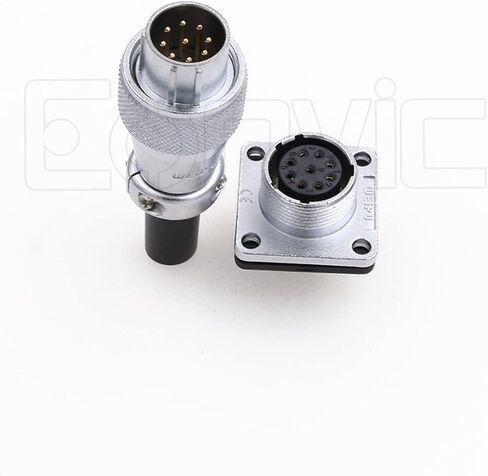 Eonvic WS16 9 Pin Aviation Connector Waterproof Plug Male Female Square Socket Metal Threaded Signal LED Industrial Equipment in Saudi Arabia