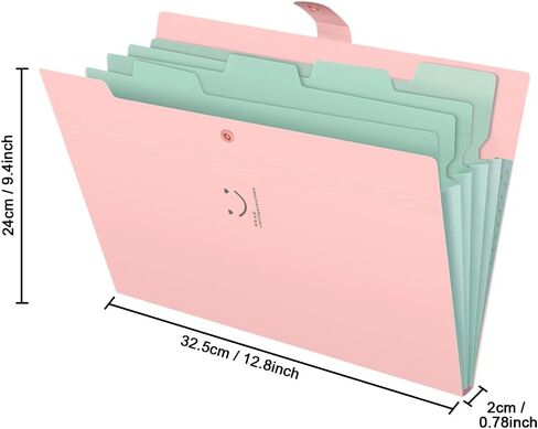 مجلد الأكورديون القابل للتوسيع، FOME 2 حزمة مجلد ملفات متين قابل للتوسيع 5 حجم حرف الجيب / منظم مستندات ورقية A4 للمدرسة والمكتب المنزلي (أرجواني، وردي) in Kuwait