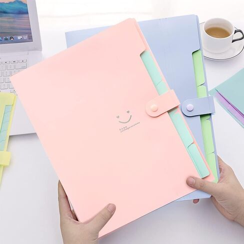 مجلد الأكورديون القابل للتوسيع، FOME 2 حزمة مجلد ملفات متين قابل للتوسيع 5 حجم حرف الجيب / منظم مستندات ورقية A4 للمدرسة والمكتب المنزلي (أرجواني، وردي) in Kuwait