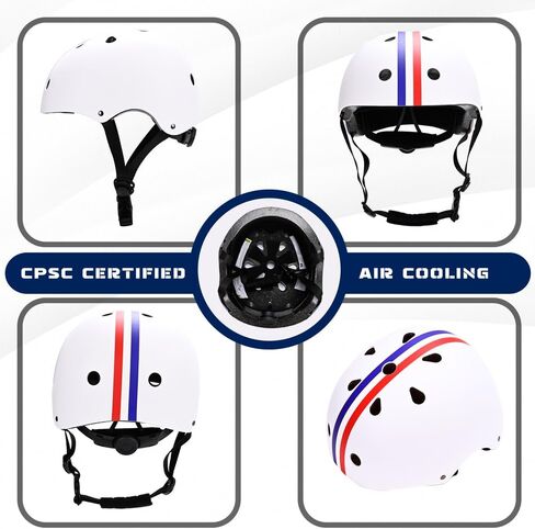 LIRENGUI Kids Helmet, Adjustable Simple White Color Helmet, Bike Helmet for Boys and Girls, Highly-Protective & Premium Ventilation, Bicycle Rollerblading Longboard Skate Scooter in Saudi Arabia