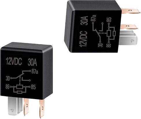 2 PCS 5 Pin 12V Car Starter Relay, Multi-Purpose 30A Waterproof Heavy Duty Relay Replacement, Universal Automotive Conditioner Relay Accessories for Cars SUVs Trucks (Black) in Saudi Arabia