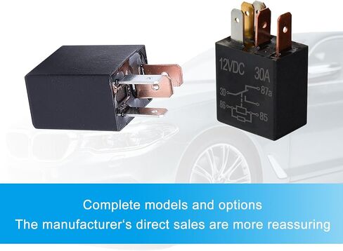 2 PCS 5 Pin 12V Car Starter Relay, Multi-Purpose 30A Waterproof Heavy Duty Relay Replacement, Universal Automotive Conditioner Relay Accessories for Cars SUVs Trucks (Black) in Saudi Arabia