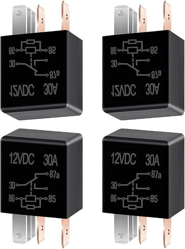 2 PCS 5 Pin 12V Car Starter Relay, Multi-Purpose 30A Waterproof Heavy Duty Relay Replacement, Universal Automotive Conditioner Relay Accessories for Cars SUVs Trucks (Black) in Saudi Arabia
