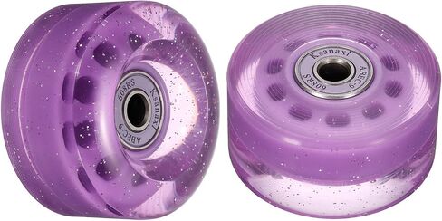 M METERXITY 4 Pack Skate Wheels - PU Quad Skate Fitting Wheels with Bearing, Apply to Double Row Roller Skating/Skateboard (Shine Purple) in Saudi Arabia