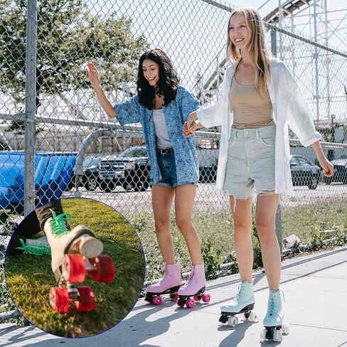 عبوة من 4 عجلات تزلج من M METERXITY - عجلات تزلج رباعية من البولي يوريثان مع محمل، تنطبق على التزلج/لوح التزلج ذو الصف المزدوج (أصفر لامع) in Kuwait