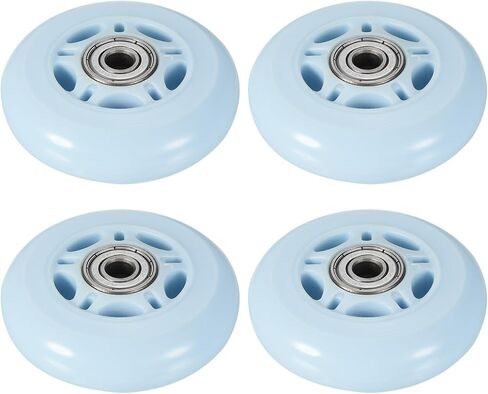 M METERXITY 4 Pack PU Skate Wheels - Inline Skate PU Wheels with Bearing, Apply to Roller Skating/Outdoor Sports (24 x 70mm, Blue) in Saudi Arabia