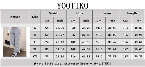 Women's Cargo Sweatpants Stacked Pants High Waisted Fleece Casual Workout Joggers Trousers Black in Saudi Arabia