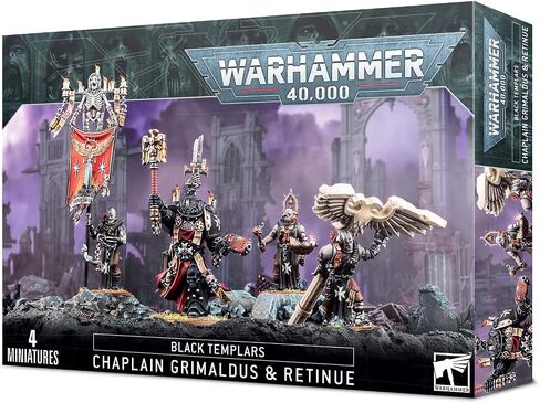 Warhammer 40,000 Black Templars: Chaplain Grimaldus & Retinue Miniatures in Saudi Arabia