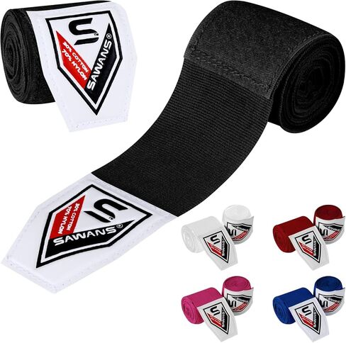 Boxing Hand Wraps Martial Arts Bandages Inner Gloves Punching MMA 2.5 3.5 4.5 Meter Wrist Support Straps Elasticated Training Bag Combat Sports Under Hand Protection Mitts in Saudi Arabia
